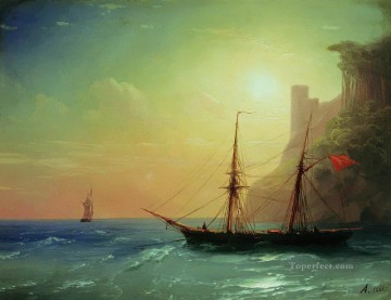 sea coast 1861 Romantic Ivan Aivazovsky Russian Oil Paintings